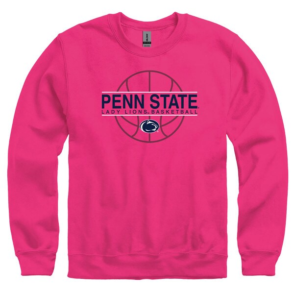 pink crew neck sweatshirt with Penn State Lady Lions Basketball